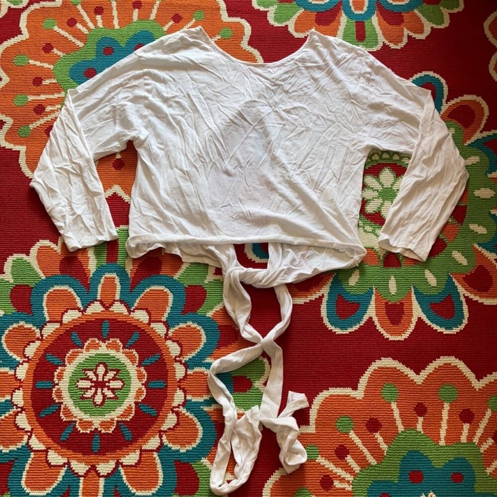 Zara Basics Open Tie Back Shirt